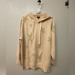 EUC — Torrid hooded sweater — size 0 (L) — oatmeal / gold